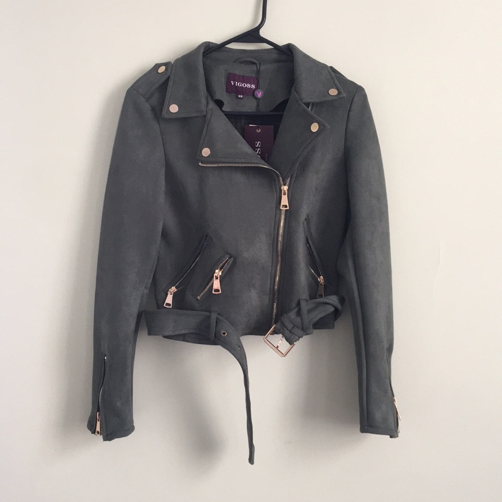 Vigoss suede Moto biker jacket NEW
